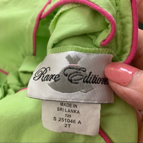 Rare Editions Sz2T Green Flamingo 🦩 Dress 👗 - Picture 6 of 6